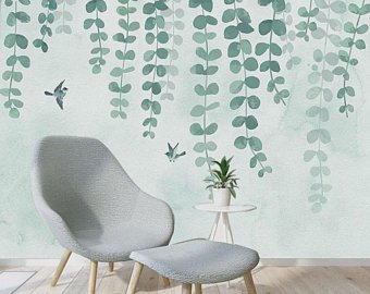 340x270 Watercolor Wallpaper Etsy - Green Watercolor Wallpaper