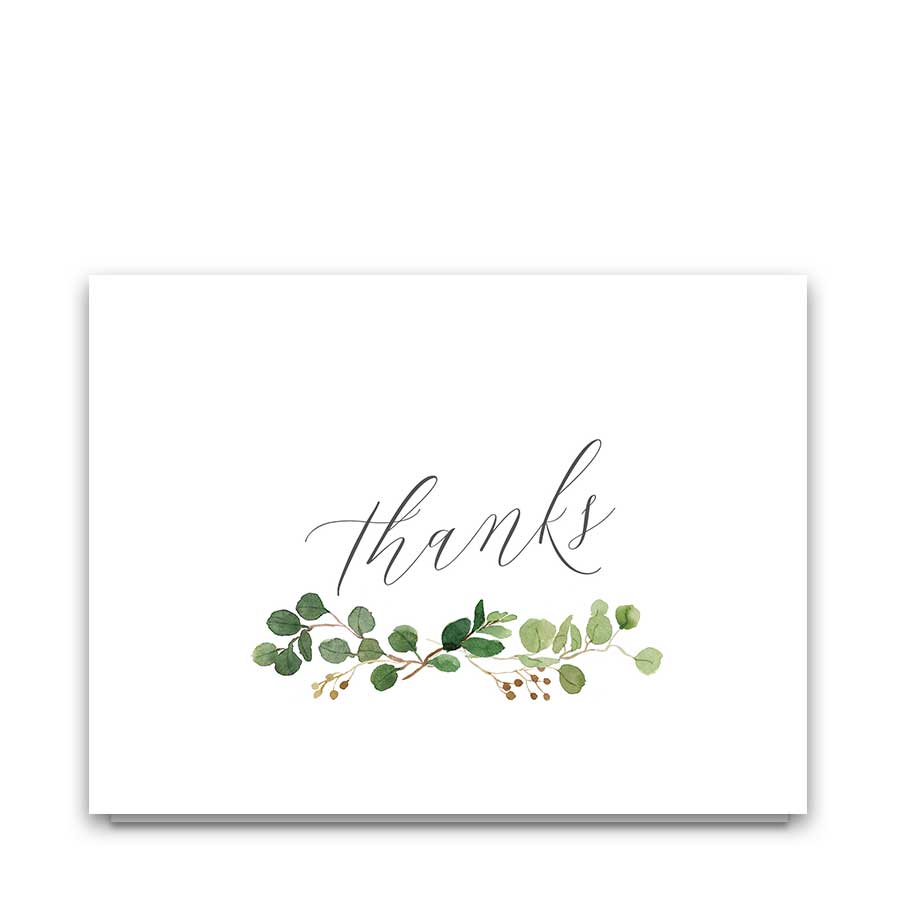 900x900 Eucalyptus Wedding Thank You Cards Watercolor Florals - Greenery Watercolor