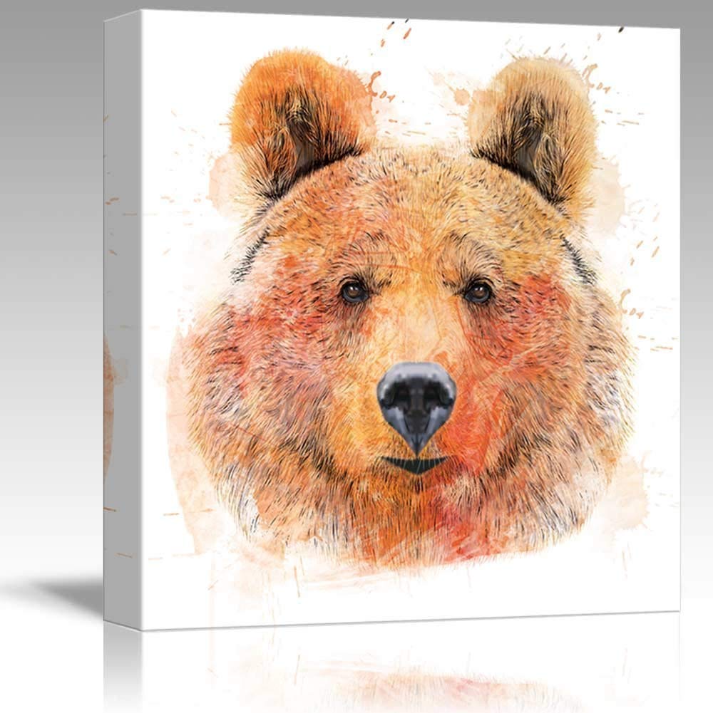1000x1001 Fun And Colorful Splattered Watercolor Grizzly Bear - Grizzly Bear Watercolor