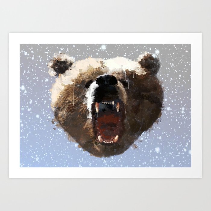 700x700 Grizzly Bear Face - Grizzly Bear Watercolor
