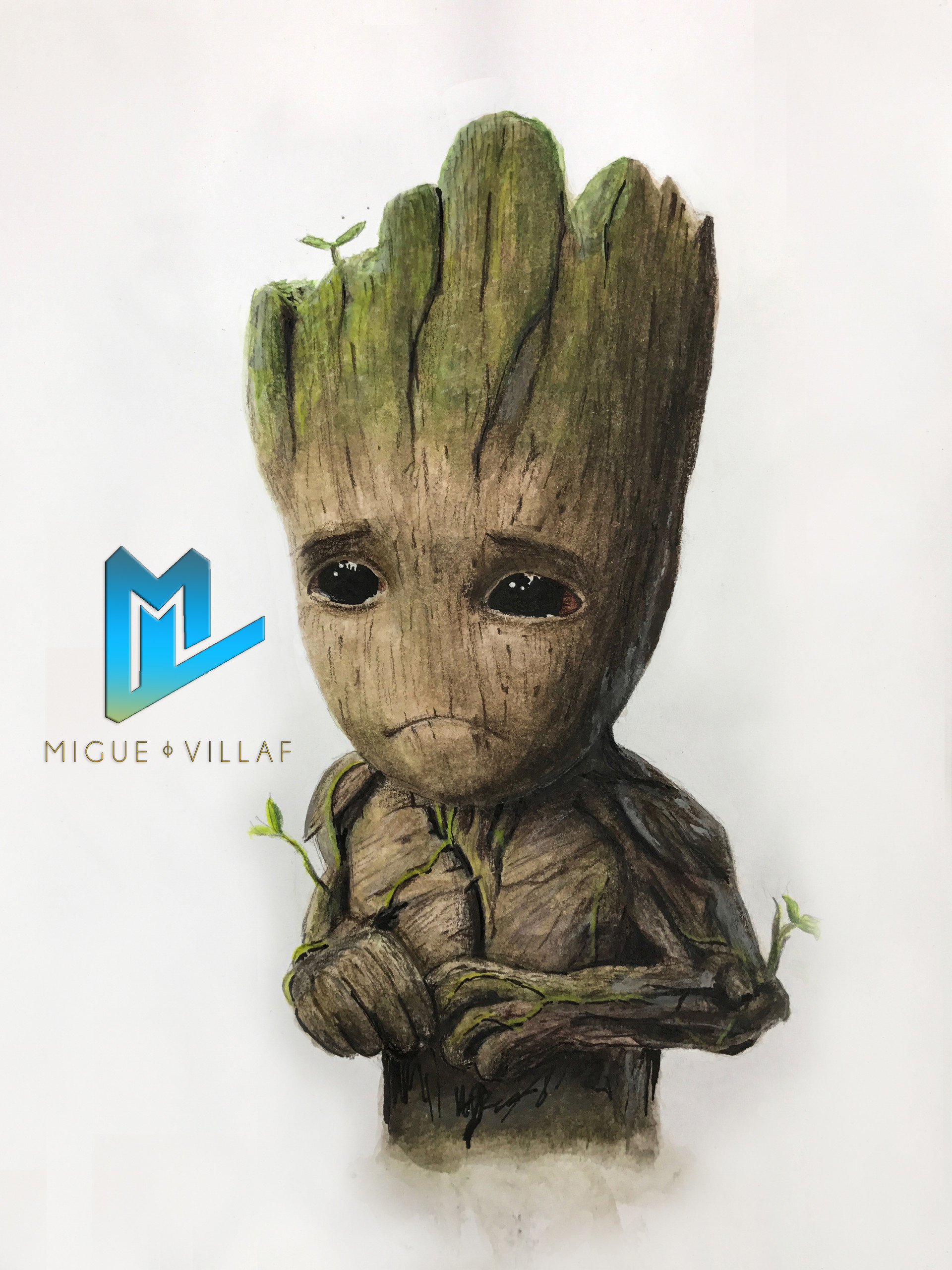1920x2560 Baby Groot Watercolor By Migue Villaf Imaginarymarvel - Groot Watercolor