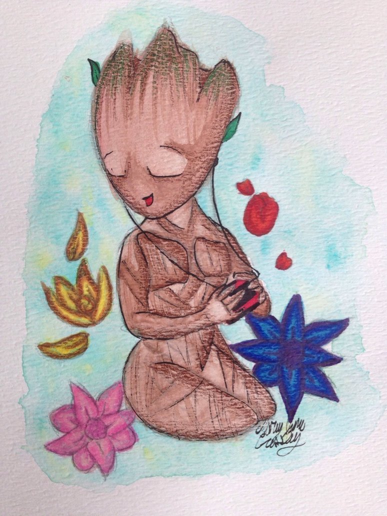 774x1032 Baby Groot Watercolor By Tardyattheangelparty - Groot Watercolor