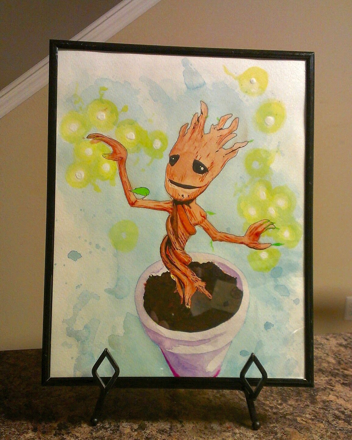 1154x1441 Dancing Baby Groot Watercolor Painting - Groot Watercolor