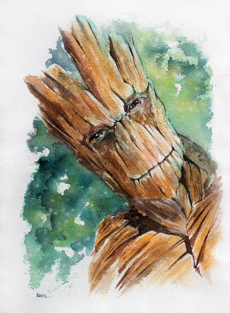 766x1044 I Am Groot! By Mikekretz - Groot Watercolor