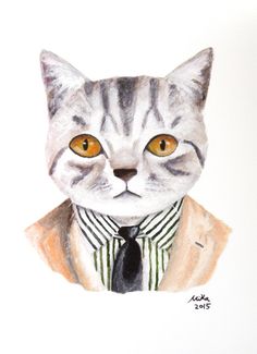 236x325 Grumpy Watercolor Cat By Olechka - Grumpy Cat Watercolor
