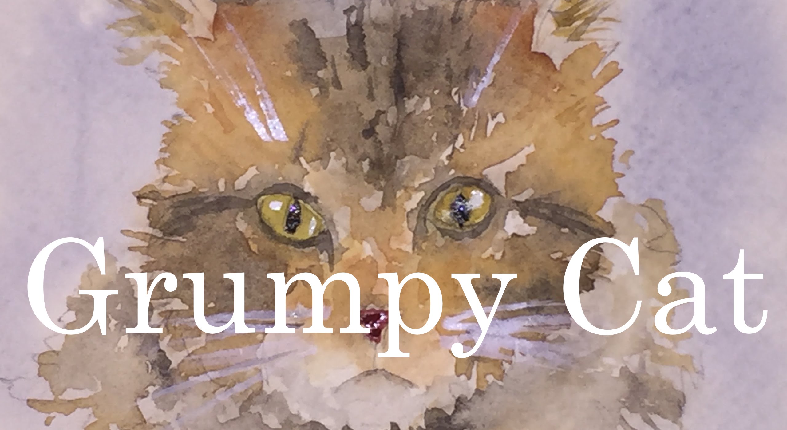 2560x1399 How To Paint A Grumpy Cat (How I Did It) In Watercolour Watercolor - Grumpy Cat Watercolor
