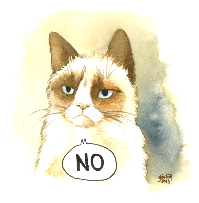 687x698 Grumpy Cat By Natsumi88 - Grumpy Cat Watercolor