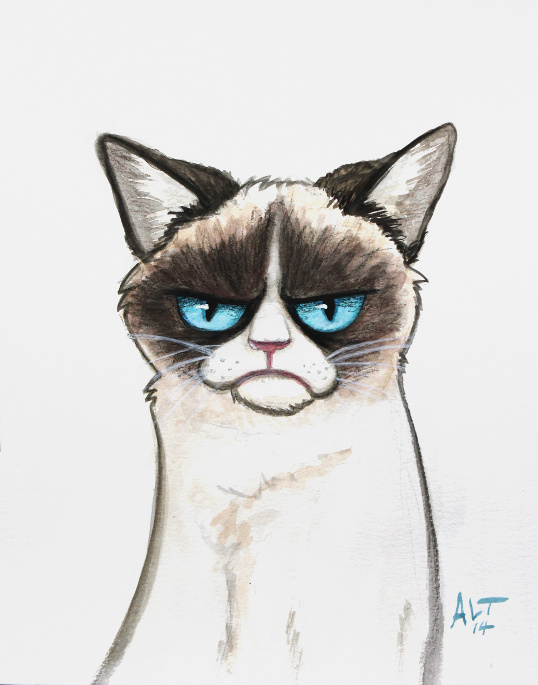 Grumpy Cat Watercolor at PaintingValley.com | Explore collection of ...