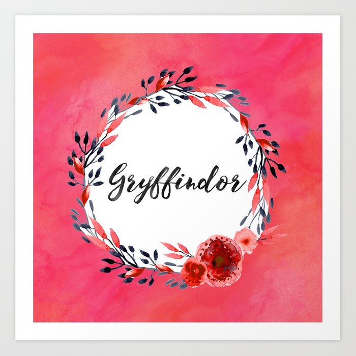 700x700 Hp Gryffindor In Watercolor Art Print By Tineandshell Society6 - Gryffindor Watercolor