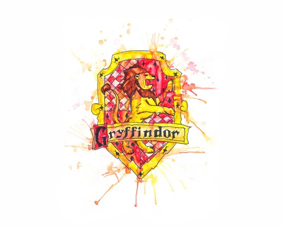 570x456 Harry Potter Gryffindor Print Watercolor Splatter Poster Etsy - Gryffindor Watercolor