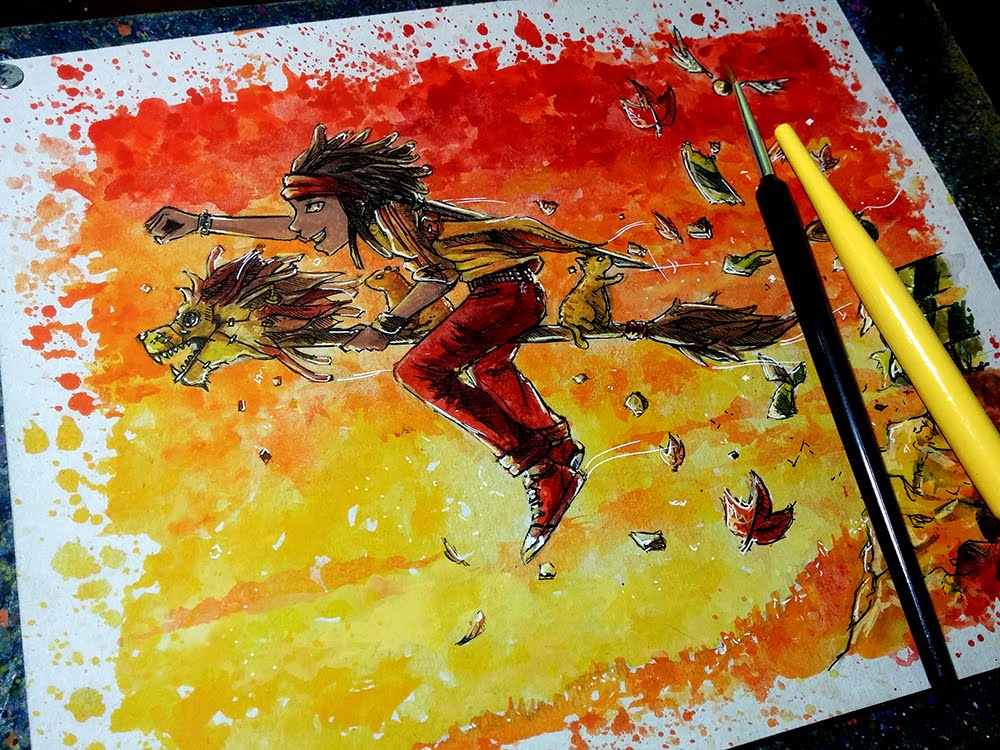 1000x750 Watercolor Time Lapse Painting Ink) - Gryffindor Watercolor
