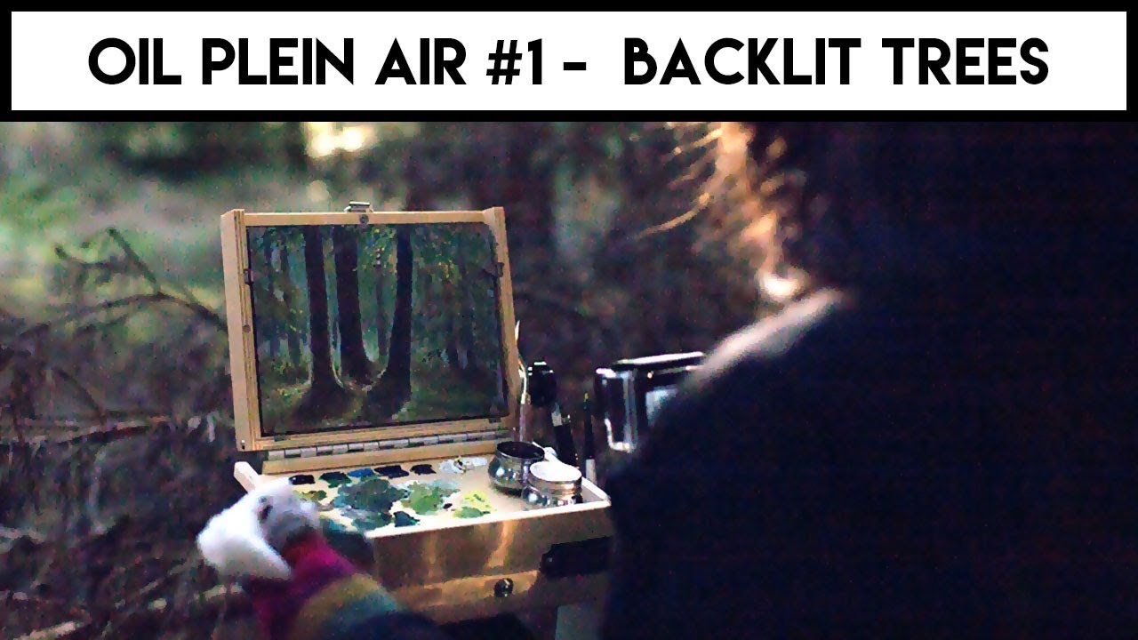 1280x720 Plein Air Painting With Oil In The Forest (Backlit Trees - Guerrilla Watercolor Board