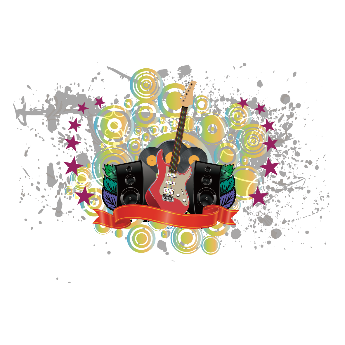 1181x1181 Guitar Graphic Design Poster Watercolor Painting - Guitar Brand Watercolor Paint