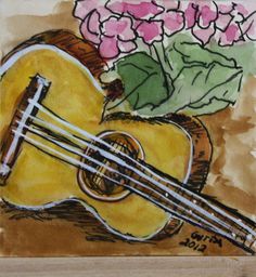 236x256 183 Best Hand Painted Guitars, Ukuleles And Art Images On - Guitar Brand Watercolor Paint
