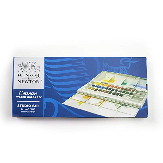 679x679 Winsor Amp Newton Cotman Set Of 36 Half Pan Special Edition - Guitar Brand Watercolor Paint