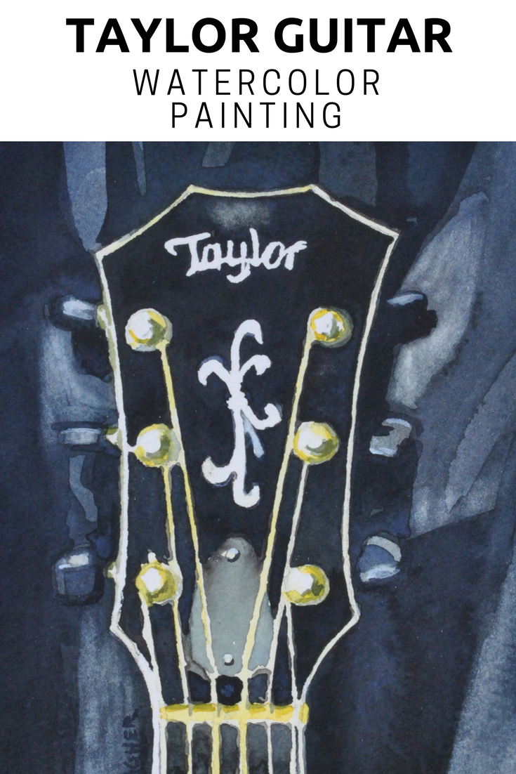 735x1102 Click Here To See More Watercolor Paintings From Spencer Meagher - Guitar Brand Watercolor Paint