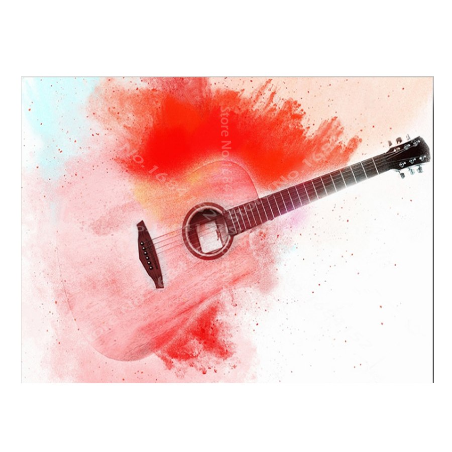 900x900 Guitar Watercolor Diamond Painting Full Square 5d Diy Diamond - Guitar Watercolor