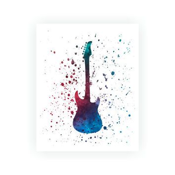 354x354 Watercolor Paintings Of Guitars - Guitar Watercolor