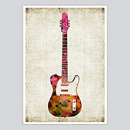 425x425 Guitar Watercolor Print, 12 X 16 Inches [Kitchen - Guitar Watercolor