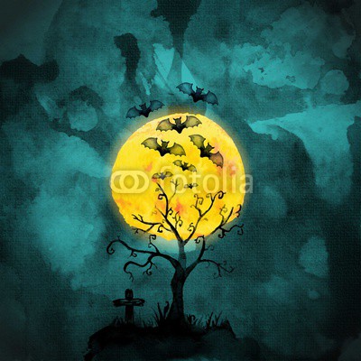 400x400 Halloween Watercolor Bats Buy Photos Ap Images Detailview - Halloween Watercolor