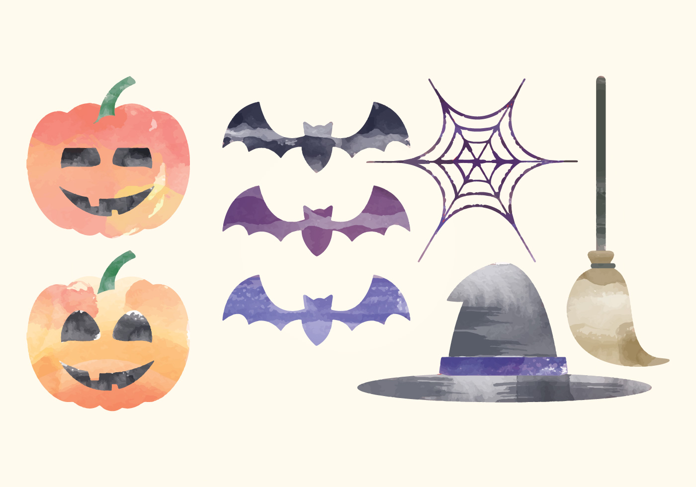 1400x980 Halloween Watercolor Free Vector Art - Halloween Watercolor