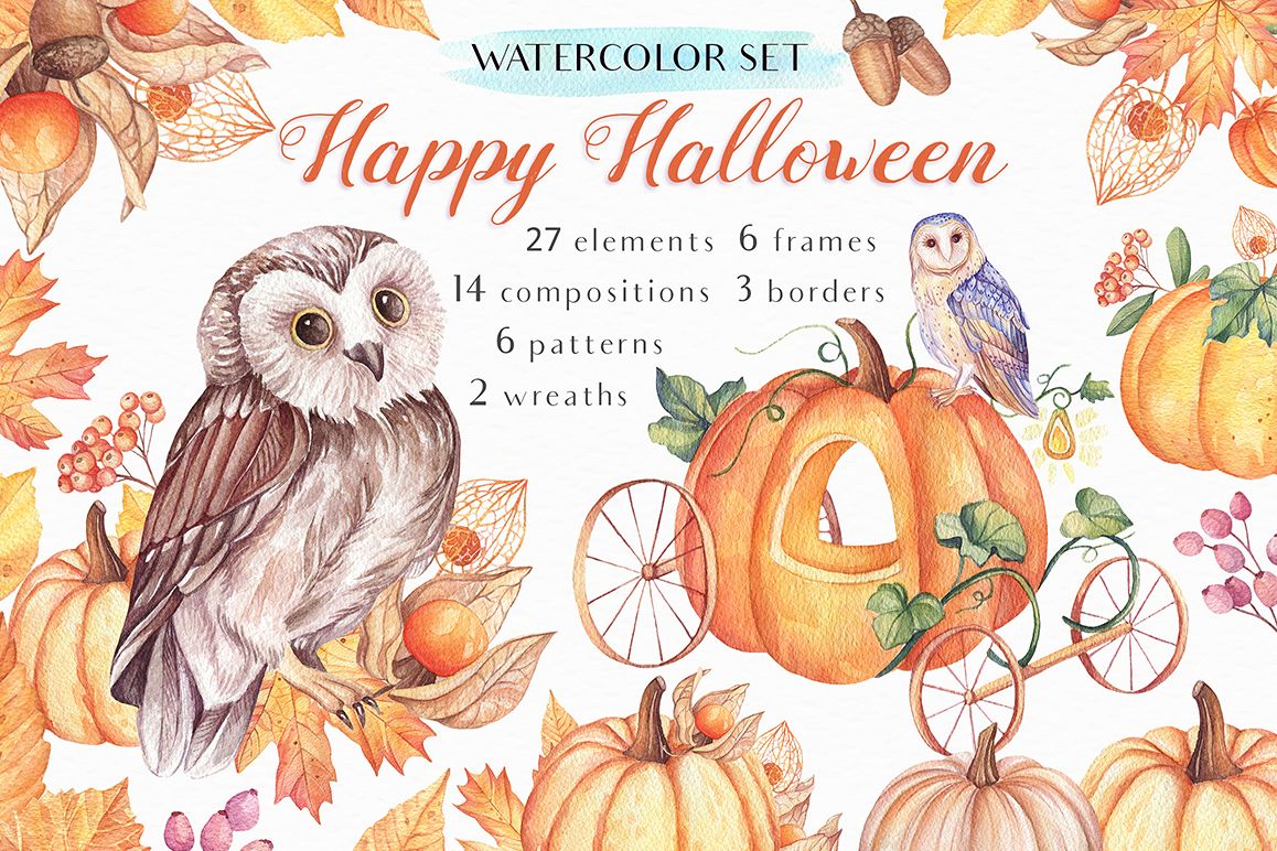 1158x772 Happy Halloween - Halloween Watercolor