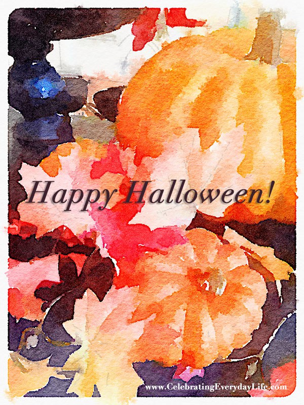600x800 Happy Halloween Watercolor Printable Art - Halloween Watercolor