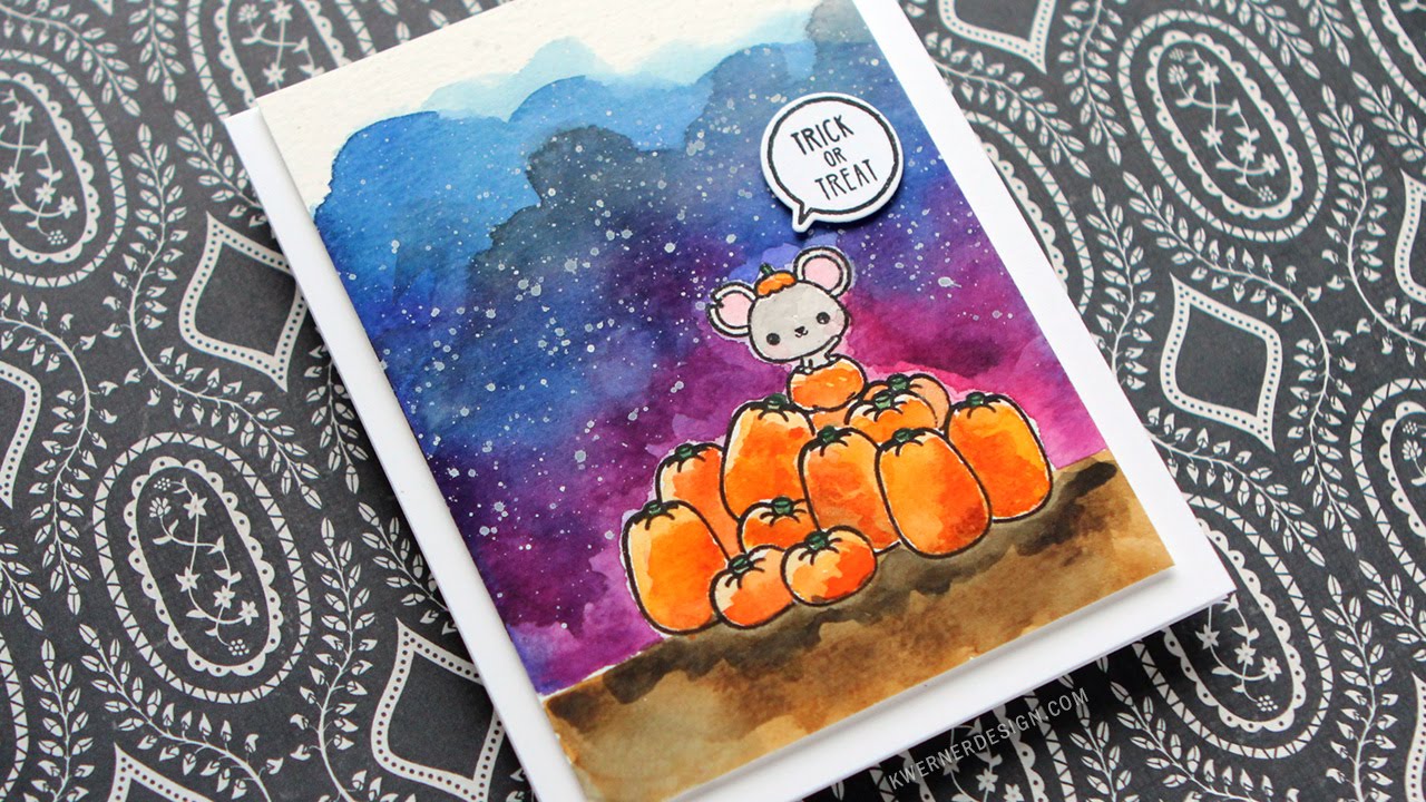 1280x720 Watercolor Halloween Card (Feat. Mama Elephant Stamps) - Halloween Watercolor
