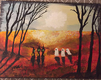 340x270 Halloween Painting Etsy - Halloween Watercolor Paintings