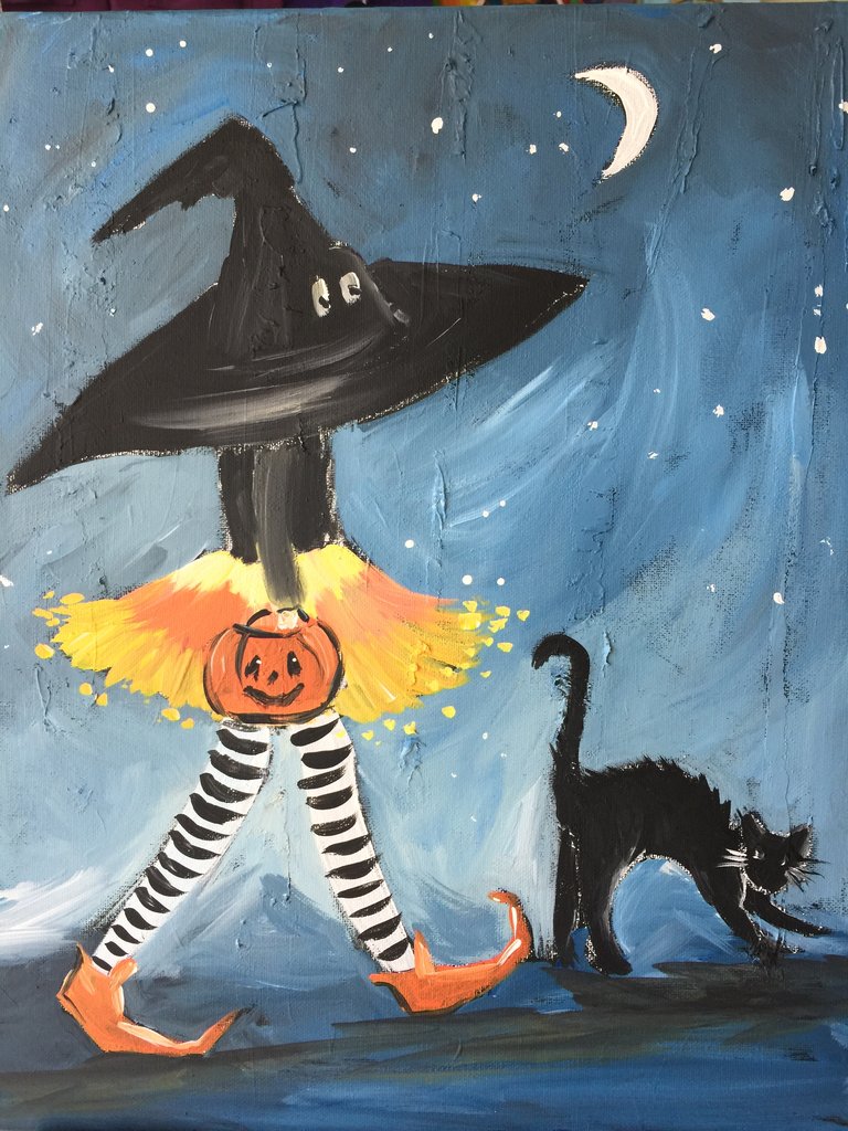 768x1024 Open Painthalloween Paintings Christine Mac Shane Art - Halloween Watercolor Paintings