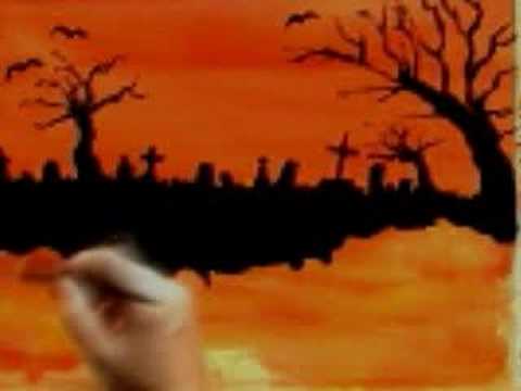 480x360 Spooky Halloween Speedpainting - Halloween Watercolor Paintings