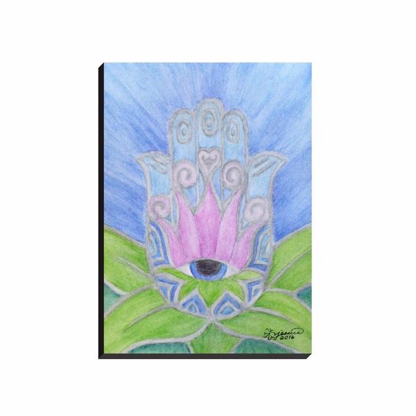 600x600 Hamsa Hand Aka Hand Of Fatima - Hamsa Hand Watercolor