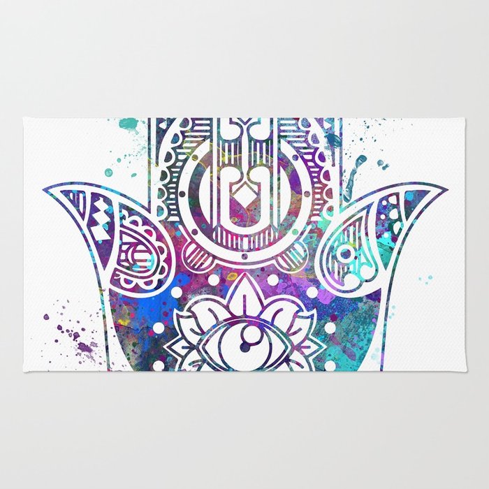 700x700 Hamsa Hand Watercolor Poster Wedding Gift Rug By Svetlaart Society6 - Hamsa Hand Watercolor
