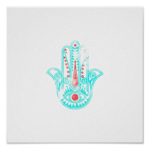 307x307 Watercolor Hamsa Art Amp Wall Zazzle - Hamsa Hand Watercolor