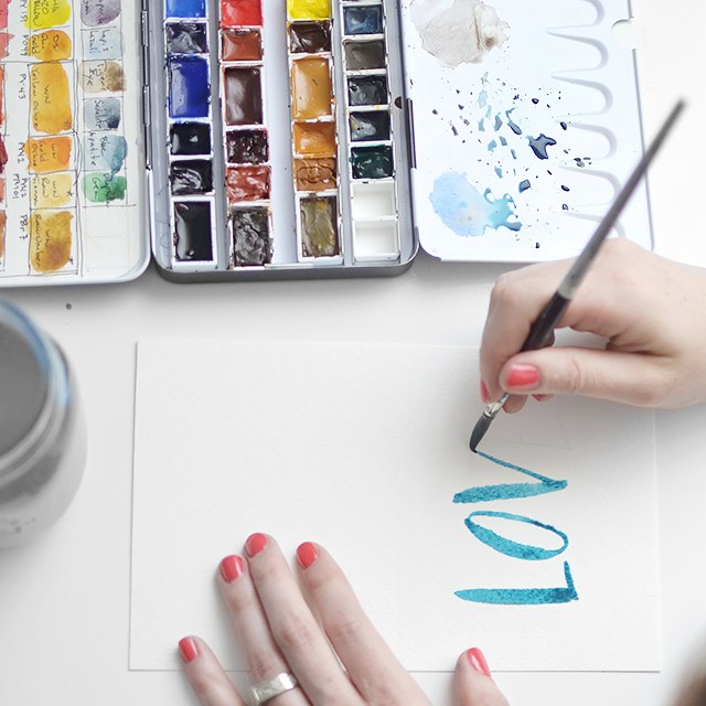 640x640 Tutorial Lettering With Watercolors - Hand Lettering Watercolor