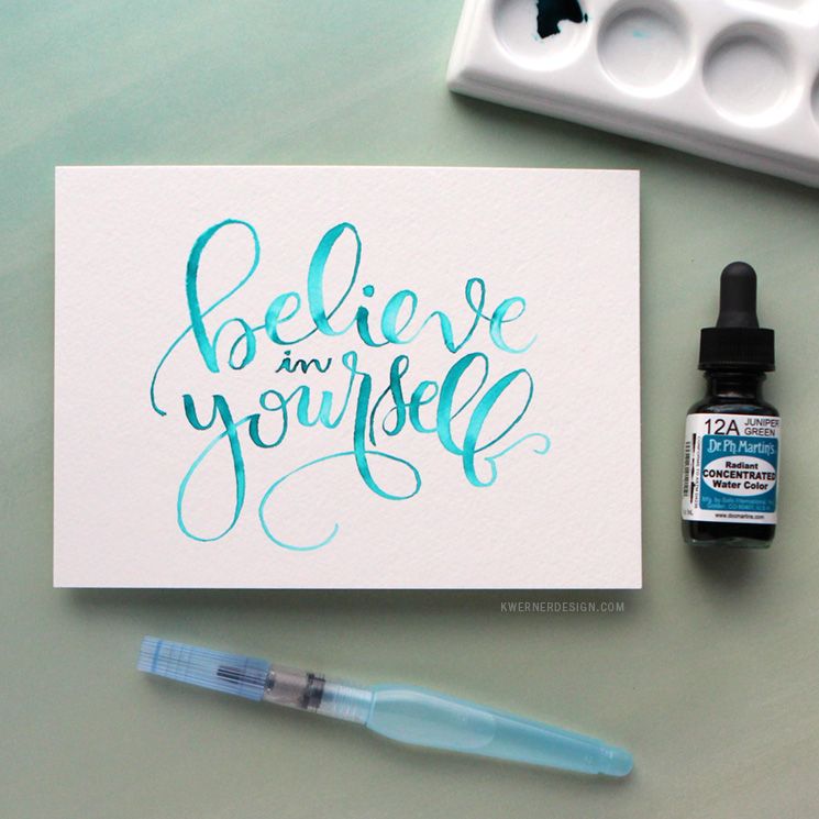745x745 Watercolor Brush Lettering Using A Light Pad Watercolors, Head - Hand Lettering Watercolor