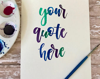 340x270 Watercolor Lettering Etsy - Hand Lettering Watercolor