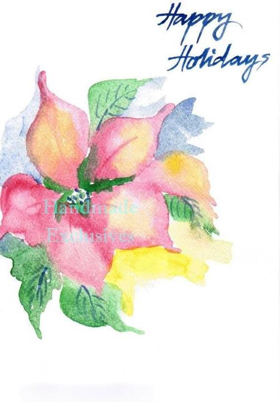 570x818 Items Similar To Handpainted Greeting Cards, Set Of 10, Christmas - Hand Painted Watercolor Greeting Cards