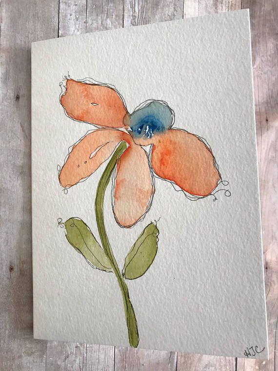 570x760 Original Watercolor Card, Homemade Cards, Hand Painted Greeting - Hand Painted Watercolor Greeting Cards