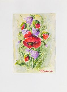 236x323 Watercolors Greeting Card Handpainted Cards Floral Note Etsy - Hand Painted Watercolor Greeting Cards