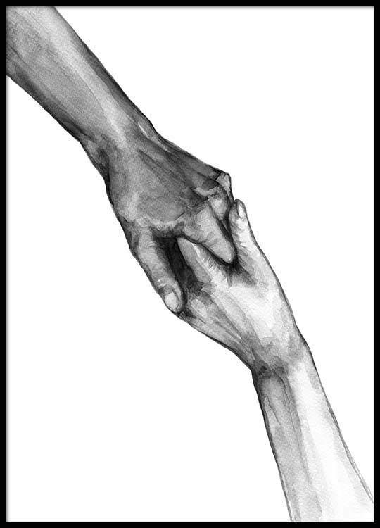 540x750 Watercolor Hands No2 Poster - Hand Watercolor