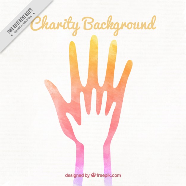 626x626 Cute Watercolor Charity Background With Hands Vector Free Download - Hand Watercolor