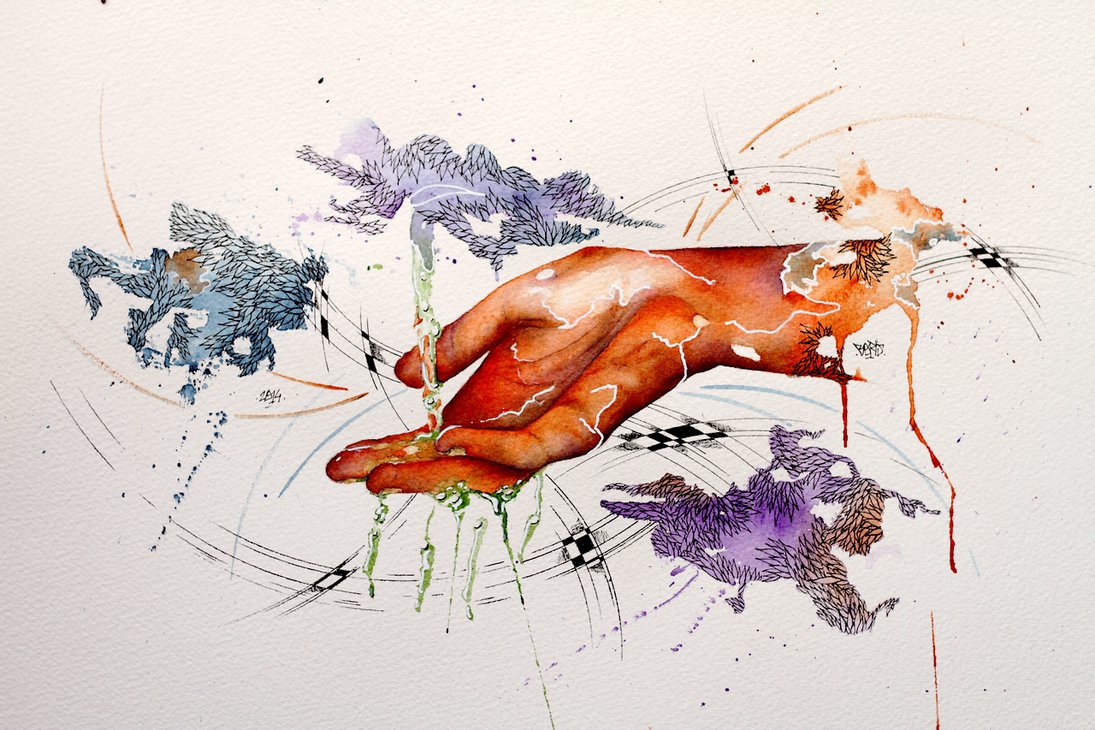1095x730 Hand - Hand Watercolor