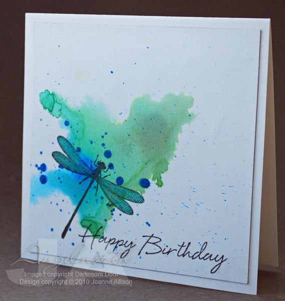 569x600 Handmade Card Dragonfly Birthday By Angelnorth Watercolor - Handmade Watercolor Cards
