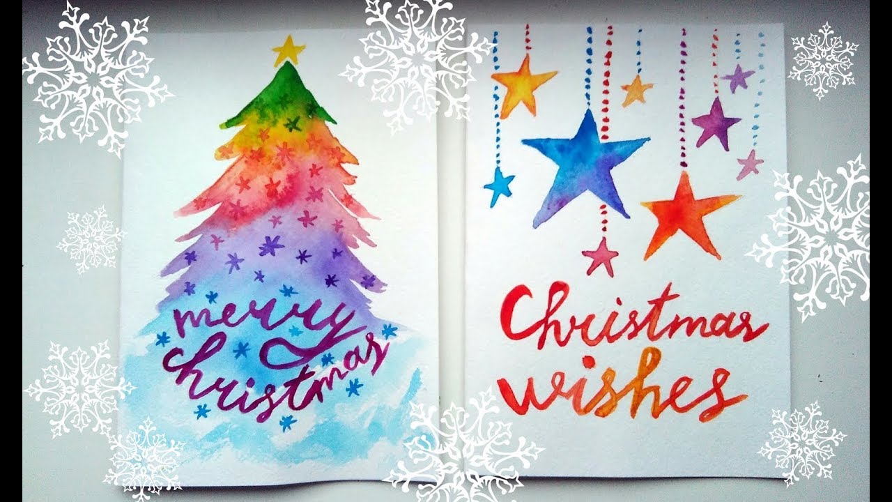 1280x720 Diy Easy Christmas Cards Ideas - Handmade Watercolor Christmas Cards