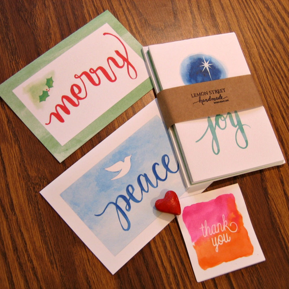 1000x1000 Lemon Street Handmade Watercolor Christmas Cards Favorite - Handmade Watercolor Christmas Cards