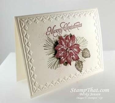 376x336 Watercolor Winter Stamp Set Handmade Chirmstas Poinsettia Card - Handmade Watercolor Christmas Cards