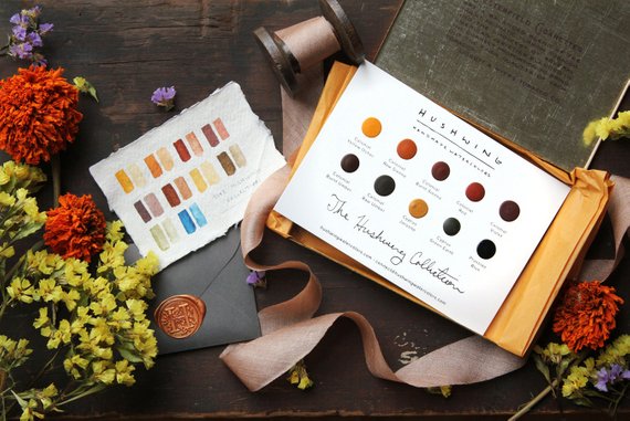 570x381 Handmade Watercolor Paint Sample Card The Hushwing Etsy - Handmade Watercolor Paint