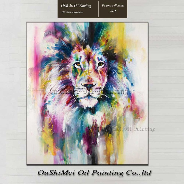 640x640 Buy Abstract Style Of Colorful Lion Hand Painted - Handmade Watercolor Paint