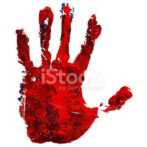 300x300 Handprint In Paint Colors Isolated On Acrylic, Watercolor Premium - Handprint Watercolor